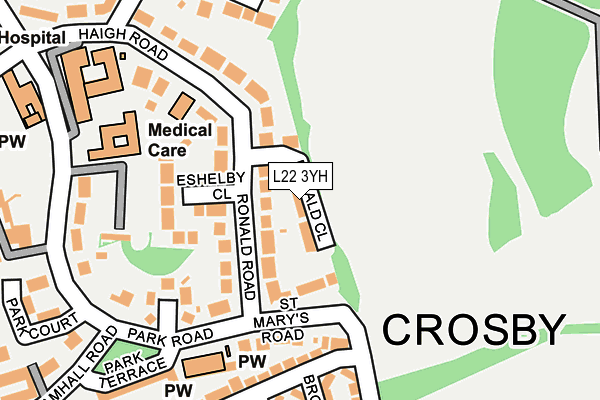 L22 3YH map - OS OpenMap – Local (Ordnance Survey) L22 3YH map - OS OpenMap – Local (Ordnance Survey)