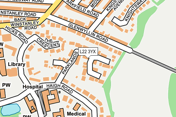 L22 3YX map - OS OpenMap – Local (Ordnance Survey) L22 3YX map - OS OpenMap – Local (Ordnance Survey)