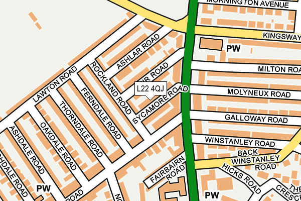L22 4QJ map - OS OpenMap – Local (Ordnance Survey) L22 4QJ map - OS OpenMap – Local (Ordnance Survey)