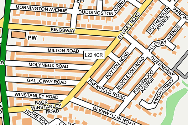 L22 4QR map - OS OpenMap – Local (Ordnance Survey) L22 4QR map - OS OpenMap – Local (Ordnance Survey)