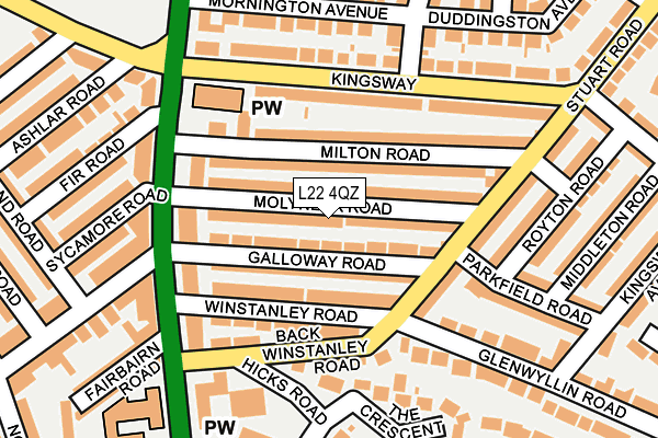 L22 4QZ map - OS OpenMap – Local (Ordnance Survey) L22 4QZ map - OS OpenMap – Local (Ordnance Survey)