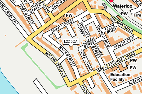 L22 5QA map - OS OpenMap – Local (Ordnance Survey) L22 5QA map - OS OpenMap – Local (Ordnance Survey)