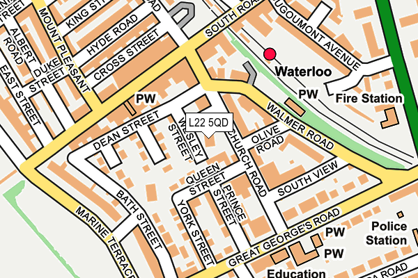 L22 5QD map - OS OpenMap – Local (Ordnance Survey) L22 5QD map - OS OpenMap – Local (Ordnance Survey)