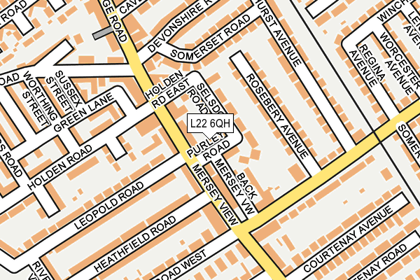 L22 6QH map - OS OpenMap – Local (Ordnance Survey) L22 6QH map - OS OpenMap – Local (Ordnance Survey)