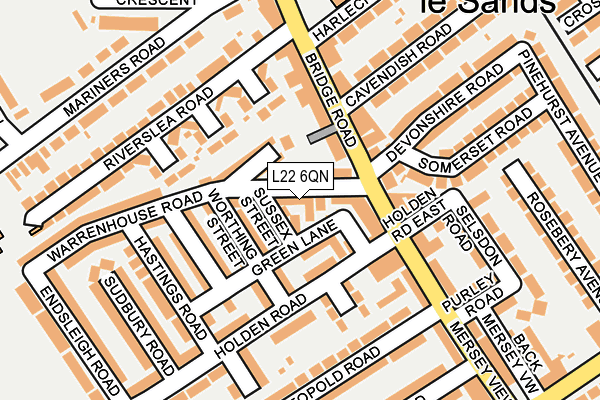 L22 6QN map - OS OpenMap – Local (Ordnance Survey) L22 6QN map - OS OpenMap – Local (Ordnance Survey)