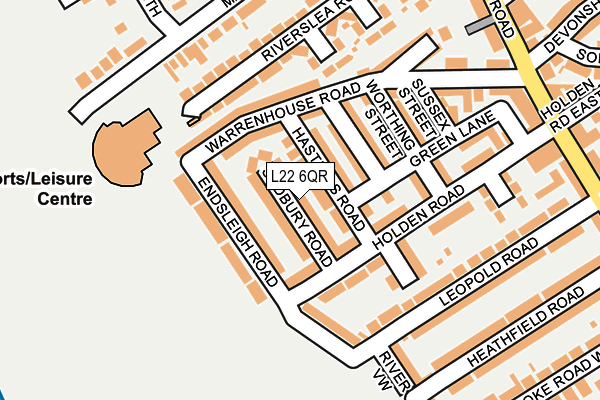 L22 6QR map - OS OpenMap – Local (Ordnance Survey) L22 6QR map - OS OpenMap – Local (Ordnance Survey)