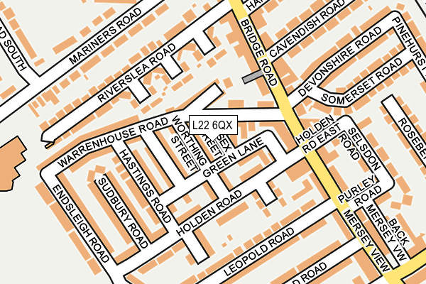 L22 6QX map - OS OpenMap – Local (Ordnance Survey) L22 6QX map - OS OpenMap – Local (Ordnance Survey)