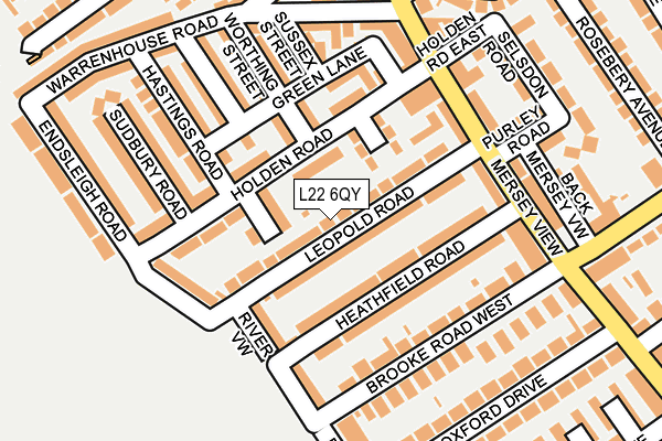 L22 6QY map - OS OpenMap – Local (Ordnance Survey) L22 6QY map - OS OpenMap – Local (Ordnance Survey)