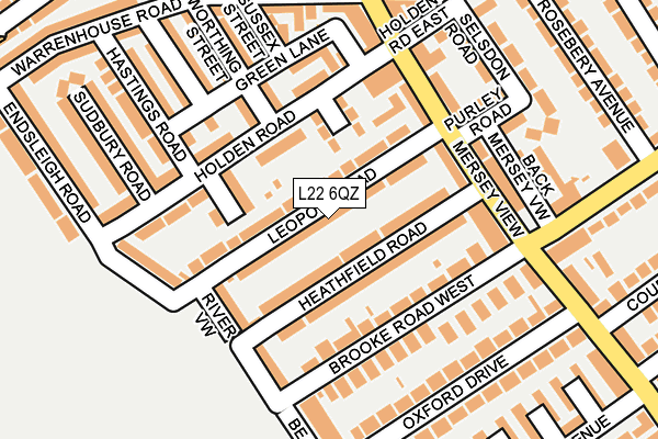 L22 6QZ map - OS OpenMap – Local (Ordnance Survey) L22 6QZ map - OS OpenMap – Local (Ordnance Survey)