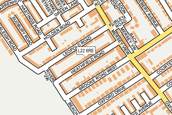 L22 6RE map - OS OpenMap – Local (Ordnance Survey) L22 6RE map - OS OpenMap – Local (Ordnance Survey)