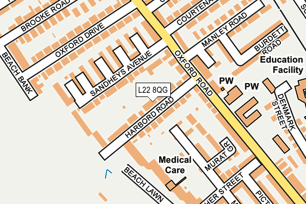 L22 8QG map - OS OpenMap – Local (Ordnance Survey) L22 8QG map - OS OpenMap – Local (Ordnance Survey)