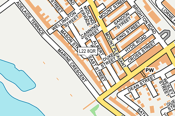 L22 8QR map - OS OpenMap – Local (Ordnance Survey) L22 8QR map - OS OpenMap – Local (Ordnance Survey)