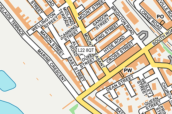 L22 8QT map - OS OpenMap – Local (Ordnance Survey) L22 8QT map - OS OpenMap – Local (Ordnance Survey)