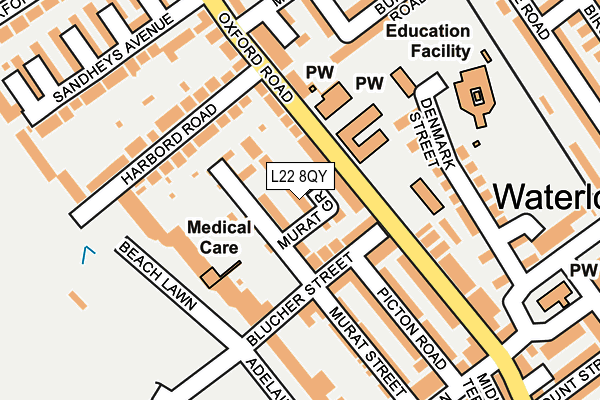 L22 8QY map - OS OpenMap – Local (Ordnance Survey) L22 8QY map - OS OpenMap – Local (Ordnance Survey)
