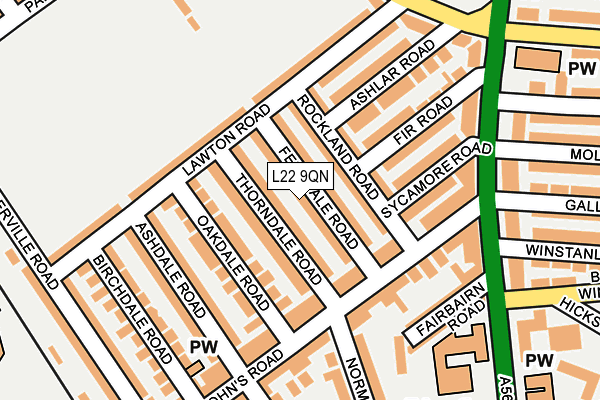 L22 9QN map - OS OpenMap – Local (Ordnance Survey) L22 9QN map - OS OpenMap – Local (Ordnance Survey)