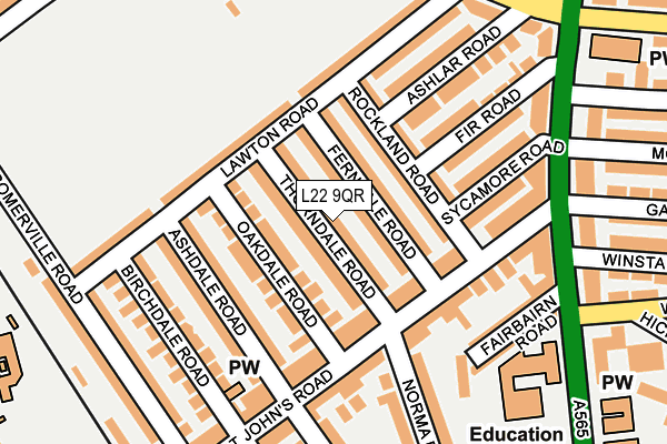 L22 9QR map - OS OpenMap – Local (Ordnance Survey) L22 9QR map - OS OpenMap – Local (Ordnance Survey)