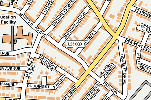 L23 0QX map - OS OpenMap – Local (Ordnance Survey) L23 0QX map - OS OpenMap – Local (Ordnance Survey)