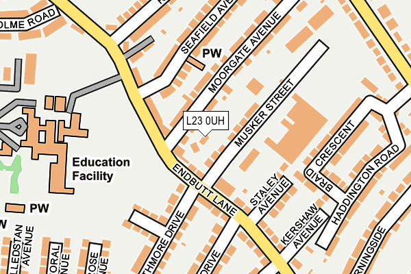 L23 0UH map - OS OpenMap – Local (Ordnance Survey) L23 0UH map - OS OpenMap – Local (Ordnance Survey)