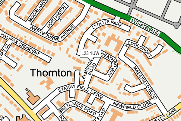 L23 1UW map - OS OpenMap – Local (Ordnance Survey) L23 1UW map - OS OpenMap – Local (Ordnance Survey)