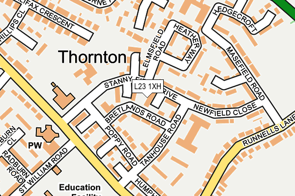 L23 1XH map - OS OpenMap – Local (Ordnance Survey) L23 1XH map - OS OpenMap – Local (Ordnance Survey)