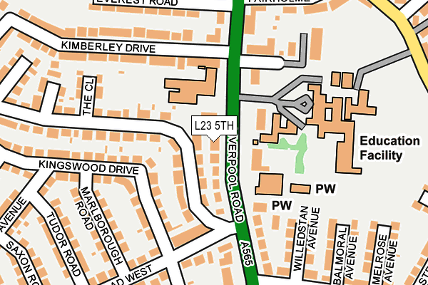 L23 5TH map - OS OpenMap – Local (Ordnance Survey) L23 5TH map - OS OpenMap – Local (Ordnance Survey)