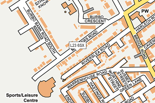 L23 6SX map - OS OpenMap – Local (Ordnance Survey) L23 6SX map - OS OpenMap – Local (Ordnance Survey)