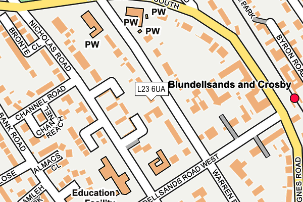 L23 6UA map - OS OpenMap – Local (Ordnance Survey) L23 6UA map - OS OpenMap – Local (Ordnance Survey)