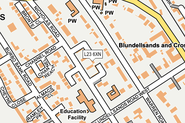 L23 6XN map - OS OpenMap – Local (Ordnance Survey) L23 6XN map - OS OpenMap – Local (Ordnance Survey)