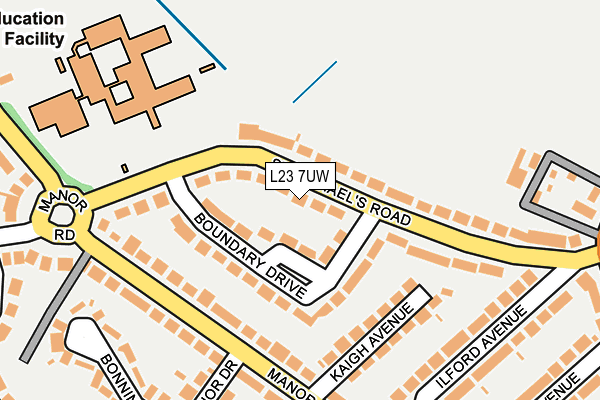 L23 7UW map - OS OpenMap – Local (Ordnance Survey) L23 7UW map - OS OpenMap – Local (Ordnance Survey)
