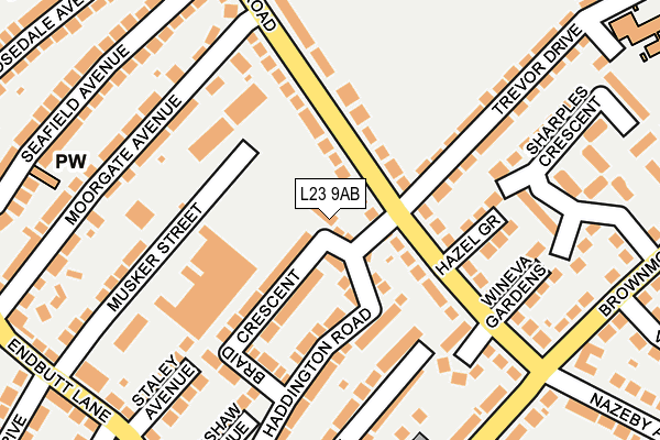 L23 9AB map - OS OpenMap – Local (Ordnance Survey) L23 9AB map - OS OpenMap – Local (Ordnance Survey)