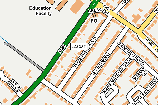 L23 9XY map - OS OpenMap – Local (Ordnance Survey) L23 9XY map - OS OpenMap – Local (Ordnance Survey)