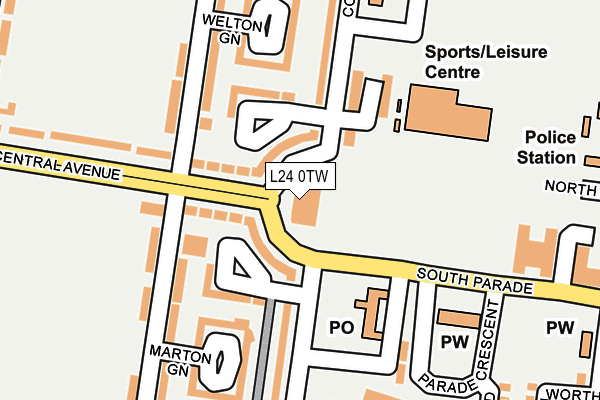 L24 0TW map - OS OpenMap – Local (Ordnance Survey) L24 0TW map - OS OpenMap – Local (Ordnance Survey)