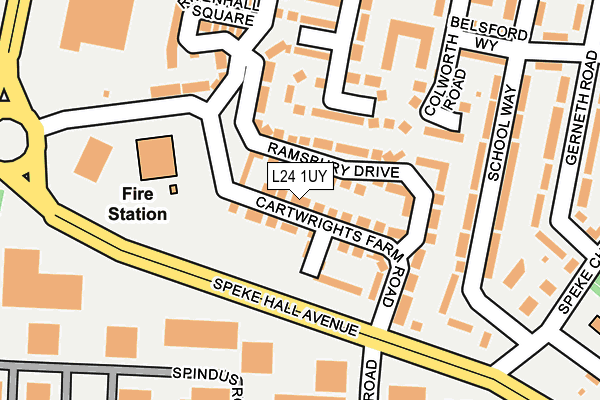 L24 1UY map - OS OpenMap – Local (Ordnance Survey) L24 1UY map - OS OpenMap – Local (Ordnance Survey)