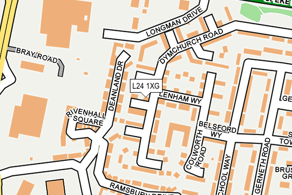 L24 1XG map - OS OpenMap – Local (Ordnance Survey) L24 1XG map - OS OpenMap – Local (Ordnance Survey)