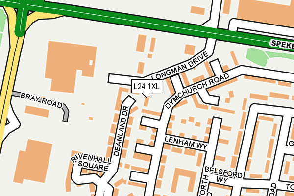 L24 1XL map - OS OpenMap – Local (Ordnance Survey) L24 1XL map - OS OpenMap – Local (Ordnance Survey)