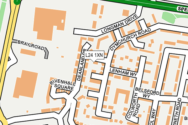 L24 1XN map - OS OpenMap – Local (Ordnance Survey) L24 1XN map - OS OpenMap – Local (Ordnance Survey)