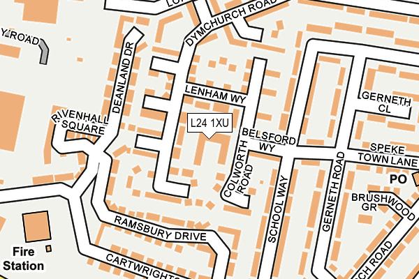 L24 1XU map - OS OpenMap – Local (Ordnance Survey) L24 1XU map - OS OpenMap – Local (Ordnance Survey)