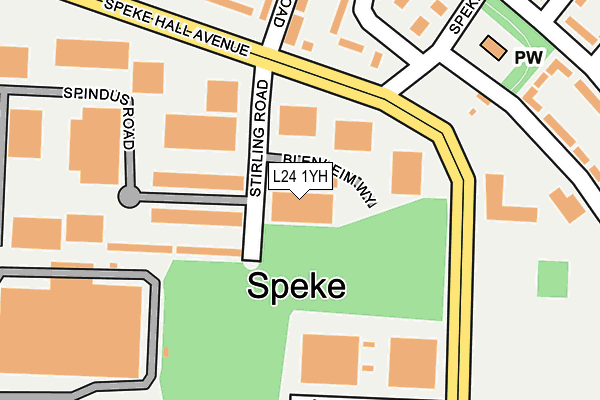 L24 1YH map - OS OpenMap – Local (Ordnance Survey) L24 1YH map - OS OpenMap – Local (Ordnance Survey)