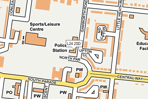 L24 2SD map - OS OpenMap – Local (Ordnance Survey) L24 2SD map - OS OpenMap – Local (Ordnance Survey)