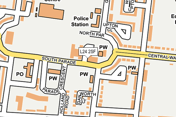 L24 2SF map - OS OpenMap – Local (Ordnance Survey) L24 2SF map - OS OpenMap – Local (Ordnance Survey)