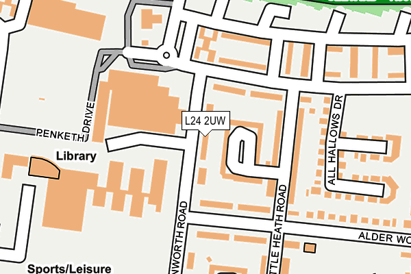 L24 2UW map - OS OpenMap – Local (Ordnance Survey) L24 2UW map - OS OpenMap – Local (Ordnance Survey)