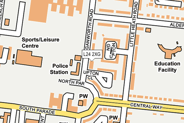 L24 2XG map - OS OpenMap – Local (Ordnance Survey) L24 2XG map - OS OpenMap – Local (Ordnance Survey)