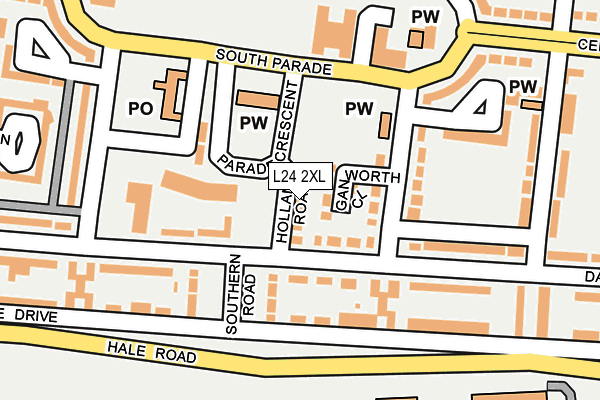 L24 2XL map - OS OpenMap – Local (Ordnance Survey) L24 2XL map - OS OpenMap – Local (Ordnance Survey)
