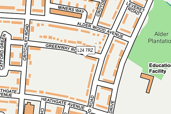 L24 7RZ map - OS OpenMap – Local (Ordnance Survey) L24 7RZ map - OS OpenMap – Local (Ordnance Survey)