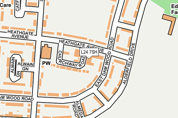 L24 7SH map - OS OpenMap – Local (Ordnance Survey) L24 7SH map - OS OpenMap – Local (Ordnance Survey)