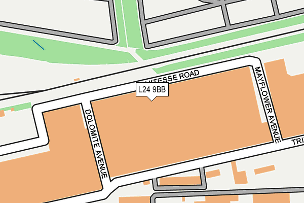 L24 9BB map - OS OpenMap – Local (Ordnance Survey) L24 9BB map - OS OpenMap – Local (Ordnance Survey)