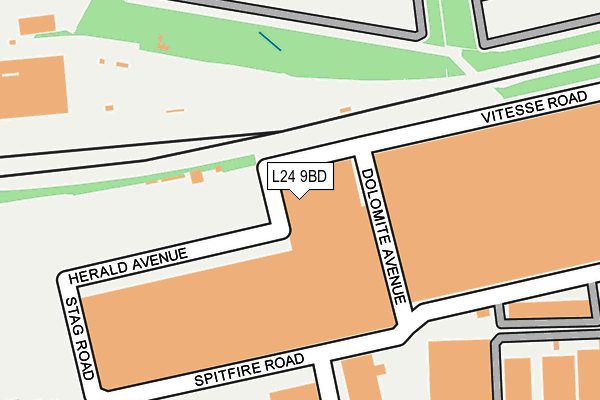 L24 9BD map - OS OpenMap – Local (Ordnance Survey) L24 9BD map - OS OpenMap – Local (Ordnance Survey)