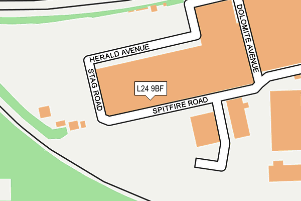 L24 9BF map - OS OpenMap – Local (Ordnance Survey) L24 9BF map - OS OpenMap – Local (Ordnance Survey)