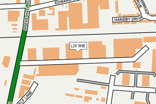 L24 9HB map - OS OpenMap – Local (Ordnance Survey) L24 9HB map - OS OpenMap – Local (Ordnance Survey)