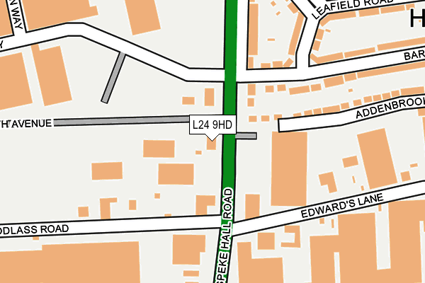 L24 9HD map - OS OpenMap – Local (Ordnance Survey) L24 9HD map - OS OpenMap – Local (Ordnance Survey)